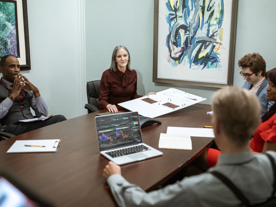 Business team in a boardroom meeting